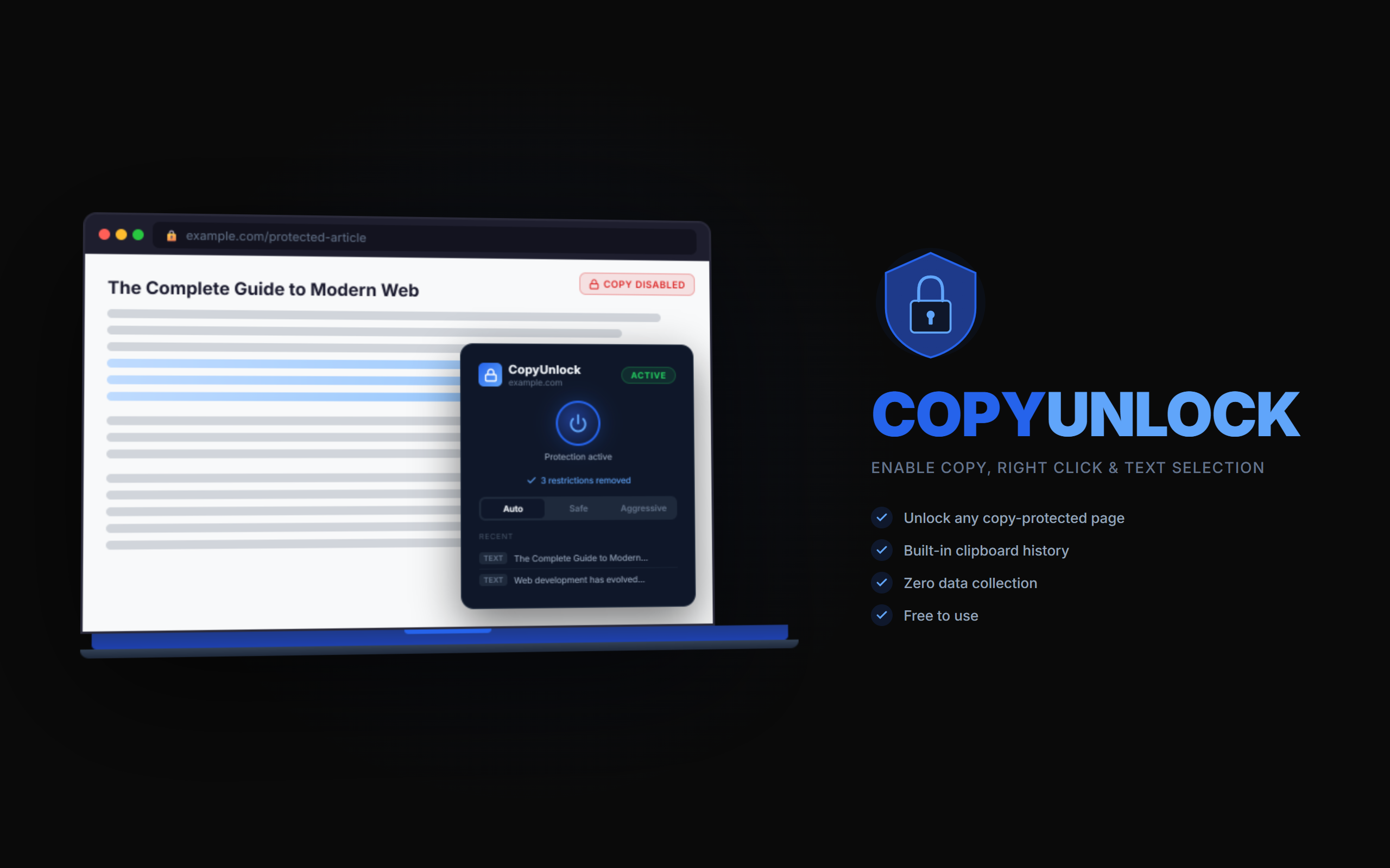 CopyUnlock promotional screenshot